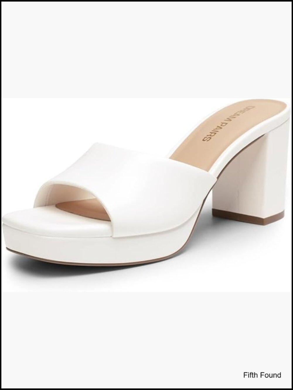 Platform Block Heel Mule Sandals, Square Toe Ankle Strap Slip On Heels - Picture 1 of 7